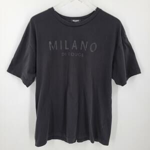 Milano Di Rouge Tee Mens XL Black Logo Short Sleeve Crew Neck Casual